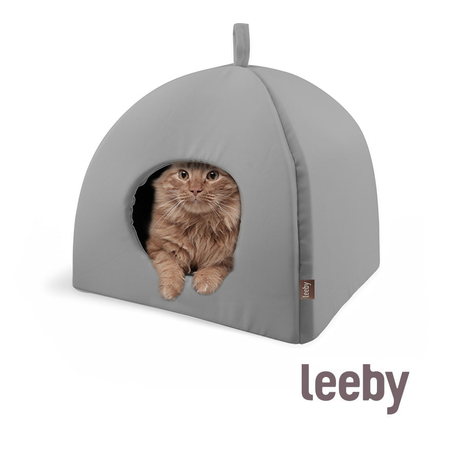 Leeby Iglú Antideslizante Gris para gatos
